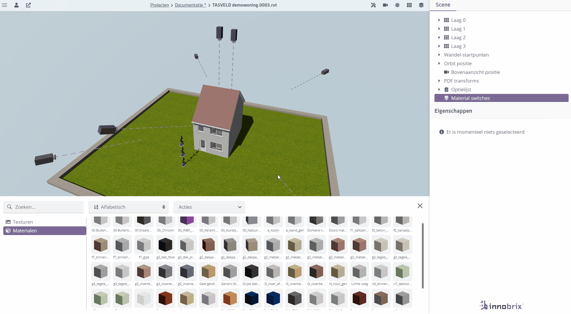 Sleep materiaal naar switch