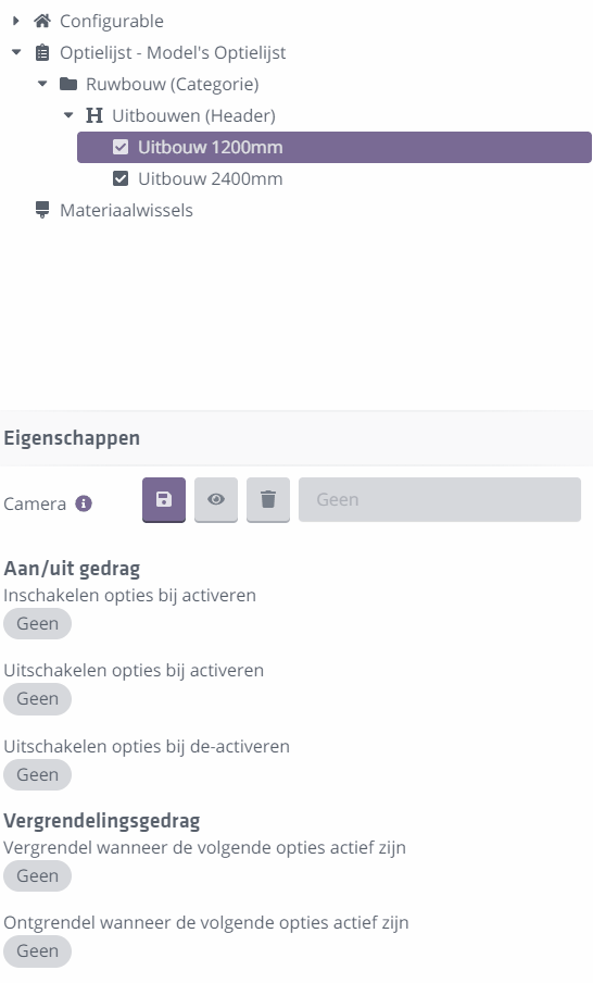 Slepen van een optie