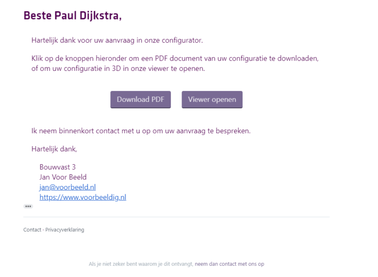 Voorbeeld E-mail